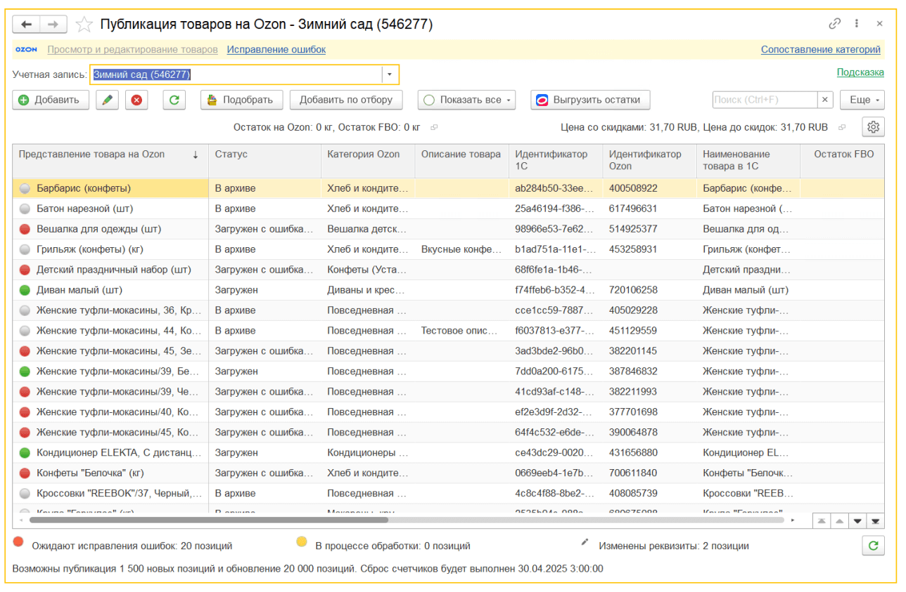 Интеграция типовых конфигураций 1С и Ozon: какие возможности доступны пользователям Изображение sample.jpg