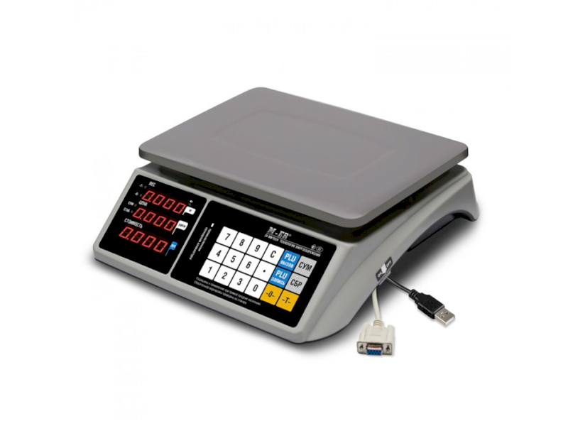 Весы настольные торговые с интерфейсами для подключения к ПК M-ER 328 AC-15.2 TOUCH-M LED RS232 и USB