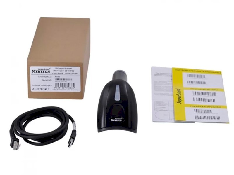 Проводной сканер штрихкода Mertech 2310 P2D USB, USB эмуляция RS232 black 