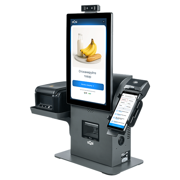 Касса самообслуживания aQsi ТС 156 (15,6; яркость 300 кд/м; N95; 8/128Гб; сканер Newland FM-60) (1С:РМК) без ОС