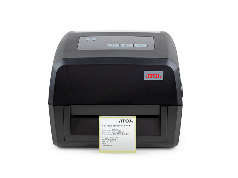 Принтер этикеток АТОЛ TT43 (203 dpi, печать ширина 108 мм, скорость 152 мм/с)