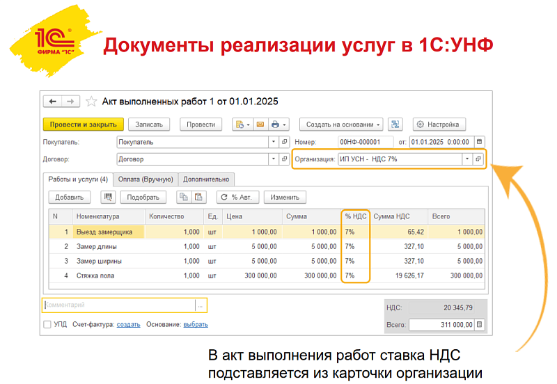НДС на УСН: как реализовали изменения 2025 года в программе 1С:УНФ НДС на УСН: как реализовали изменения 2025 года в программе 1С:УНФ