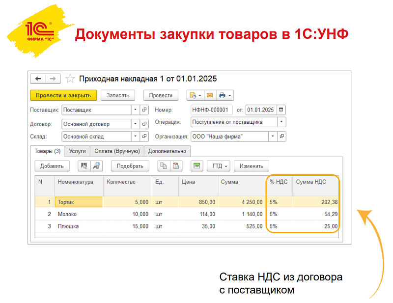 НДС на УСН: как реализовали изменения 2025 года в программе 1С:УНФ НДС на УСН: как реализовали изменения 2025 года в программе 1С:УНФ