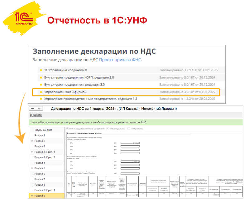 НДС на УСН: как реализовали изменения 2025 года в программе 1С:УНФ НДС на УСН: как реализовали изменения 2025 года в программе 1С:УНФ